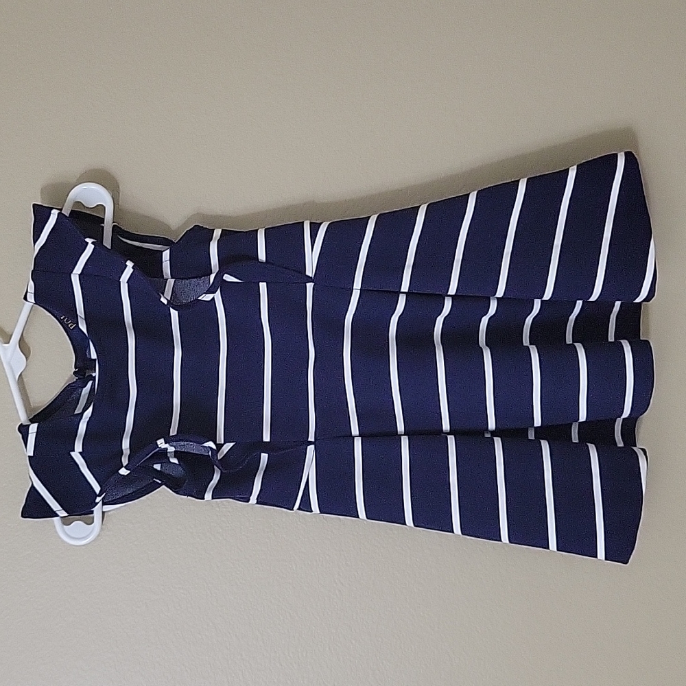 Ralph Lauren toddler navy blue and white stripe dress, size 3t